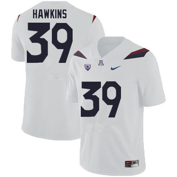 Men #39 Kameron Hawkins Arizona Wildcats College Football Jerseys Sale-White
